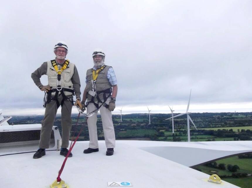 Les présidents d'Éoliennes en Pays d'Ancenis et de la SAS EOLA Développement, porteuses du projet Éolandes Teillé, n'ont pas le vertige