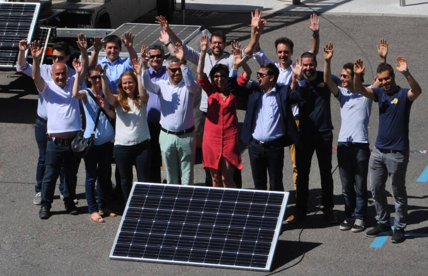 Advivo Solaire - Les porteurs de projet lors de la première pierre en juillet 2017