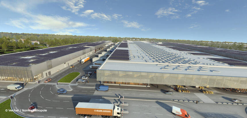 MIN à Watt, centrale solaire sur le toit du MIN de Nantes à Rezé