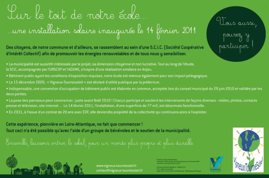 Panneau explicatif installé sur l'école Charles Perrault