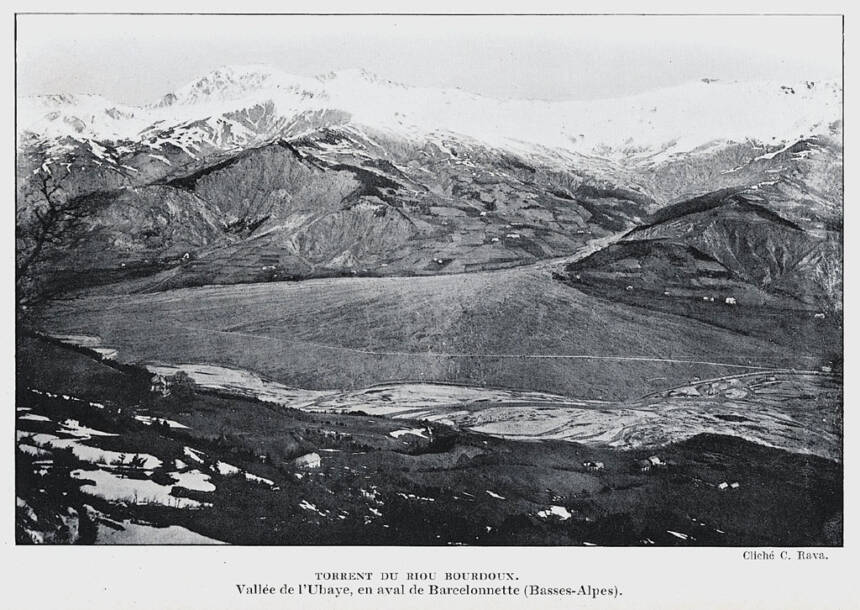 Cone-de-dejection-du-torrent-Riou-Bourdoux-en-aval-de-Barcelonette-vers-1900