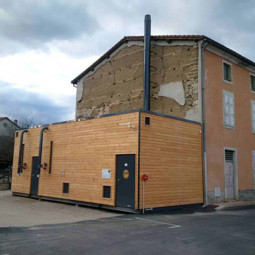 BETA-Energie - Module de la chaufferie bois installée dans la commune de Courpières