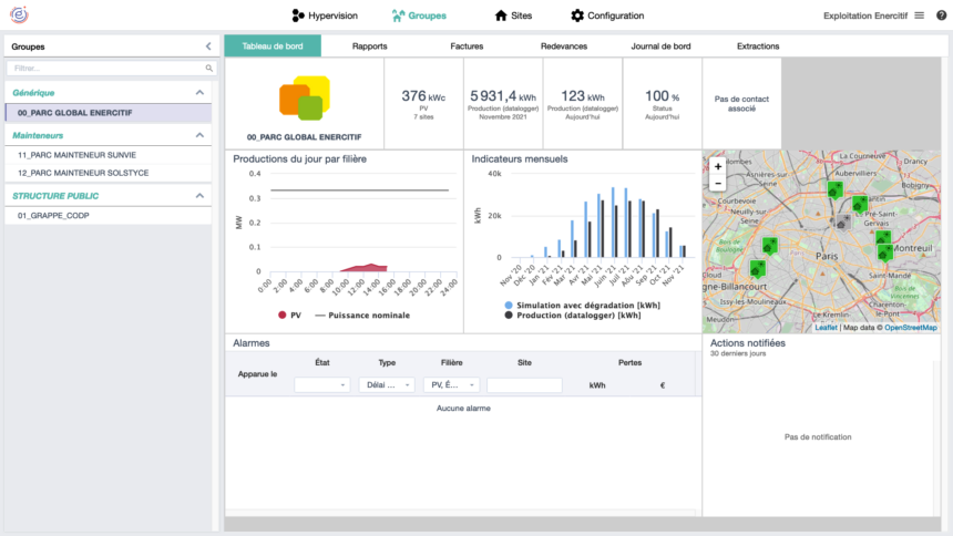 Plateforme Epices : tableau de bord général pour Enercitif