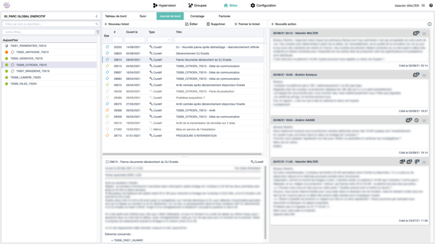 Plateforme Epices : aperçu du journal de bord