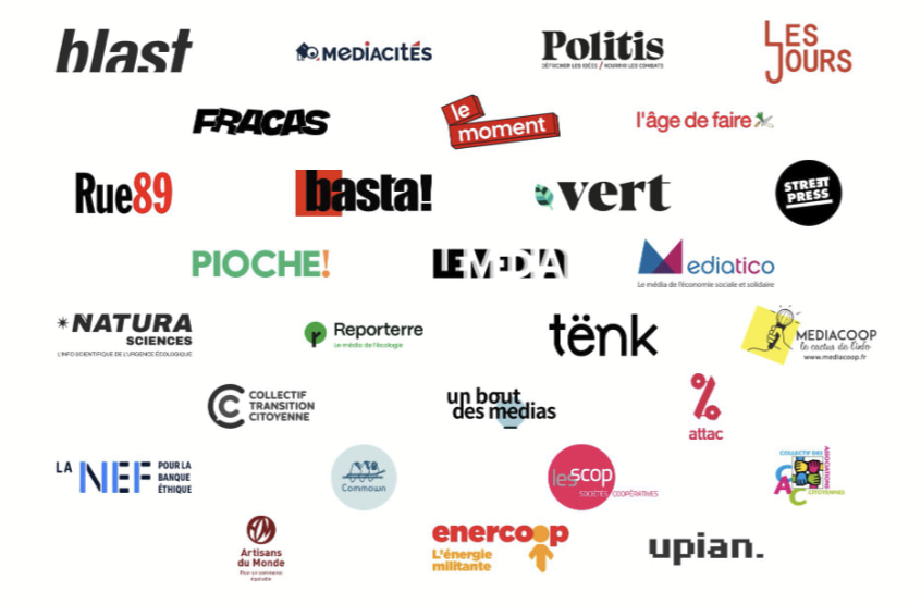 Logos des premiers sociétaires de Coop-médias