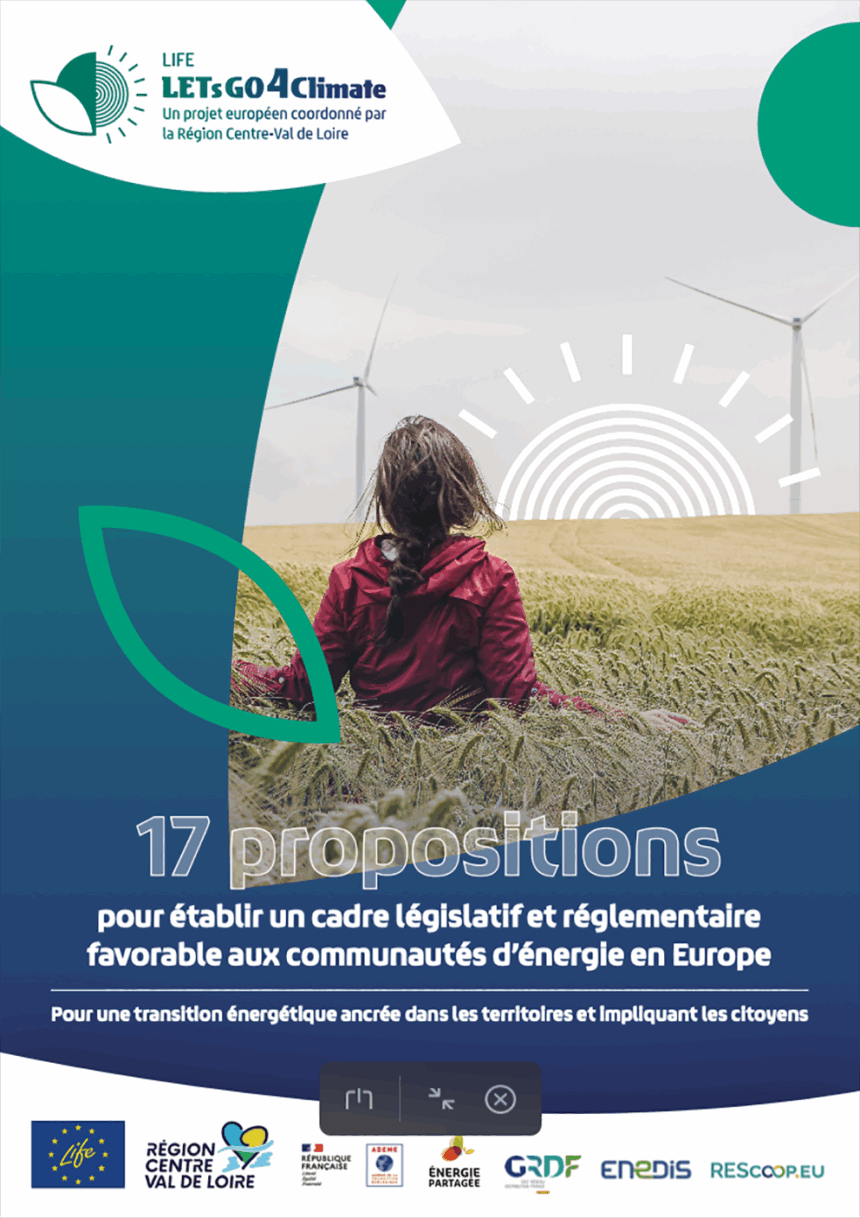 17 propositions pour établir un cadre législatif et réglementaire favorable aux communautés d’énergie en Europe