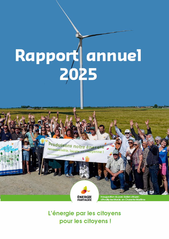 Couverture du rapport annuel 2025 d'Énergie Partagée